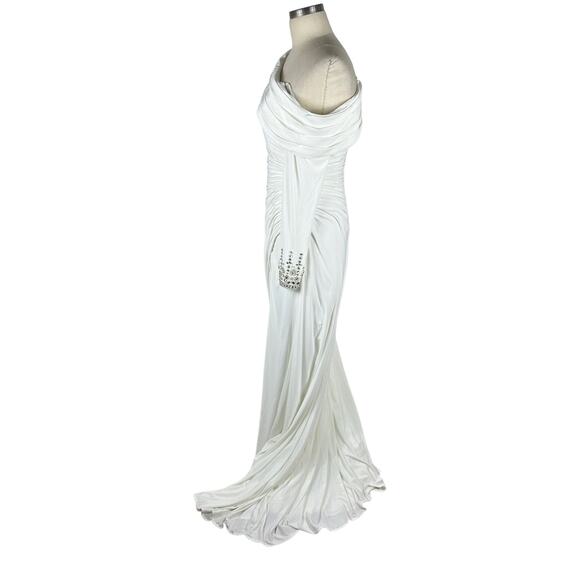 Mac Duggal White One-Shoulder Maxi Dress - Picture 2 of 9